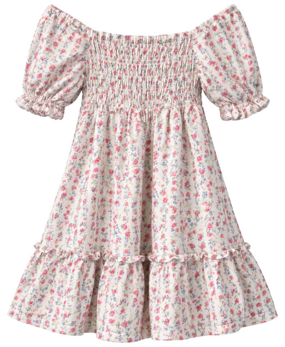 Polo Ralph Lauren Girls Medium White C Nantucket Print Smocked Jersey Dress NWT